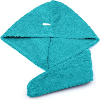 Shawl Collar Bathrobe With Hair Towel Wrap Teal